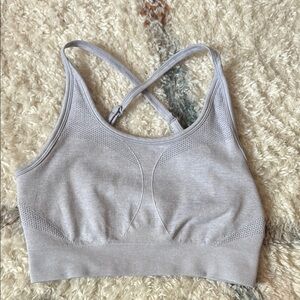 AYBL Gray/Blue Seamless Sports Bra with Racerback